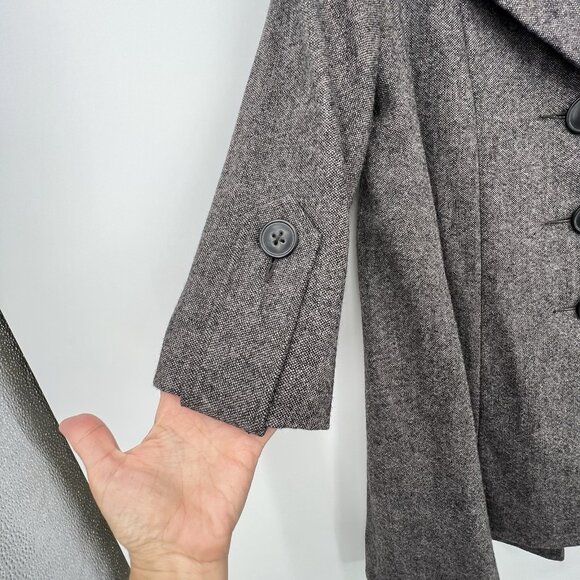 CAbi Shakespeare Swing Tweed Coat Sz 4 Brown Wool Blend Academia Office - Picture 5 of 16